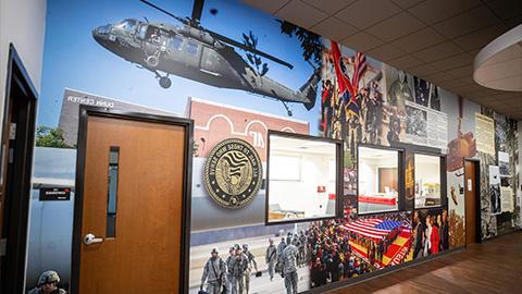 Mural inside the Newton Center lounge area